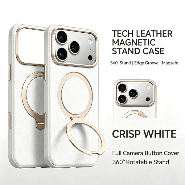 Leather MagSafe Metal Holder Case