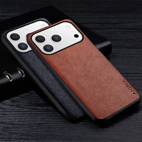Premium Leather iPhone Case – Business Style - detail close-up