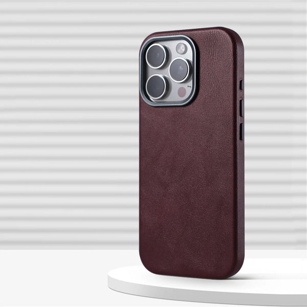 Classic Leather Magnetic Case – Premium Finish | iPhone 16 Pro Max