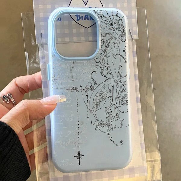 Gothic Style Angel Cross LinePhone Case