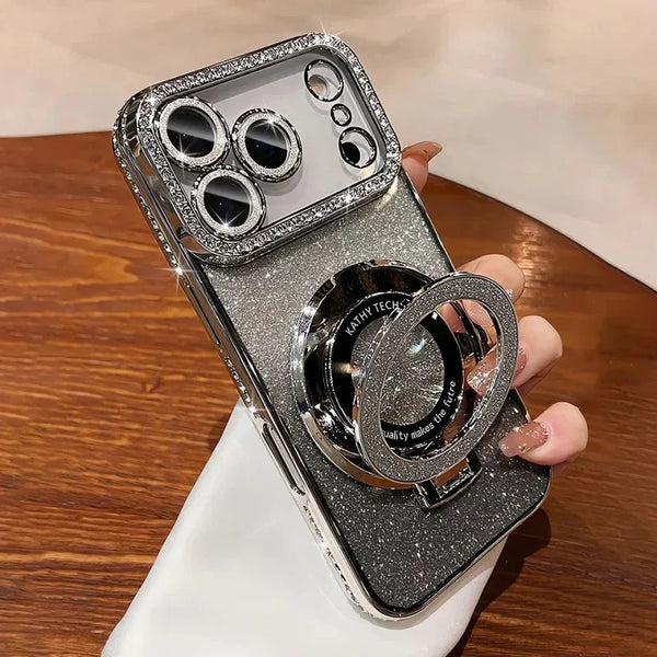 Transparent Diamond Glitter MagSafe Case for iPhone