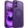 Purple matte translucent iPhone 16 case with premium low-glare finish and precise button cutouts