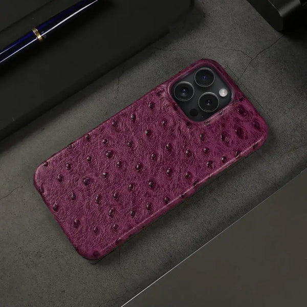 Ostrich Leather Case For iPhone 16 Pro Max | Executive Style