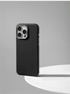 Luxury Business Leather Case for iPhone with Wireless Charging - additional view portrait