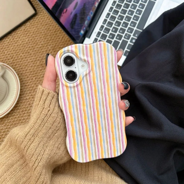 Summer Candy Stripe Case For iPhone 16 - Colorful Gloss