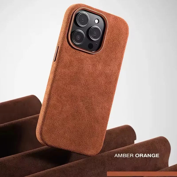 Magnetic Lens iPhone Case – Soft Suede & Shockproof