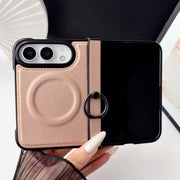 Plain Leather Magnetic Ring Case
