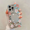 Luxury Flower Make Up Mirror Phone Case