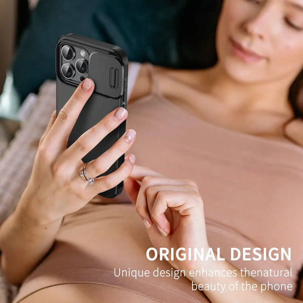 Case in purple color with raised bezels and camera cutout.