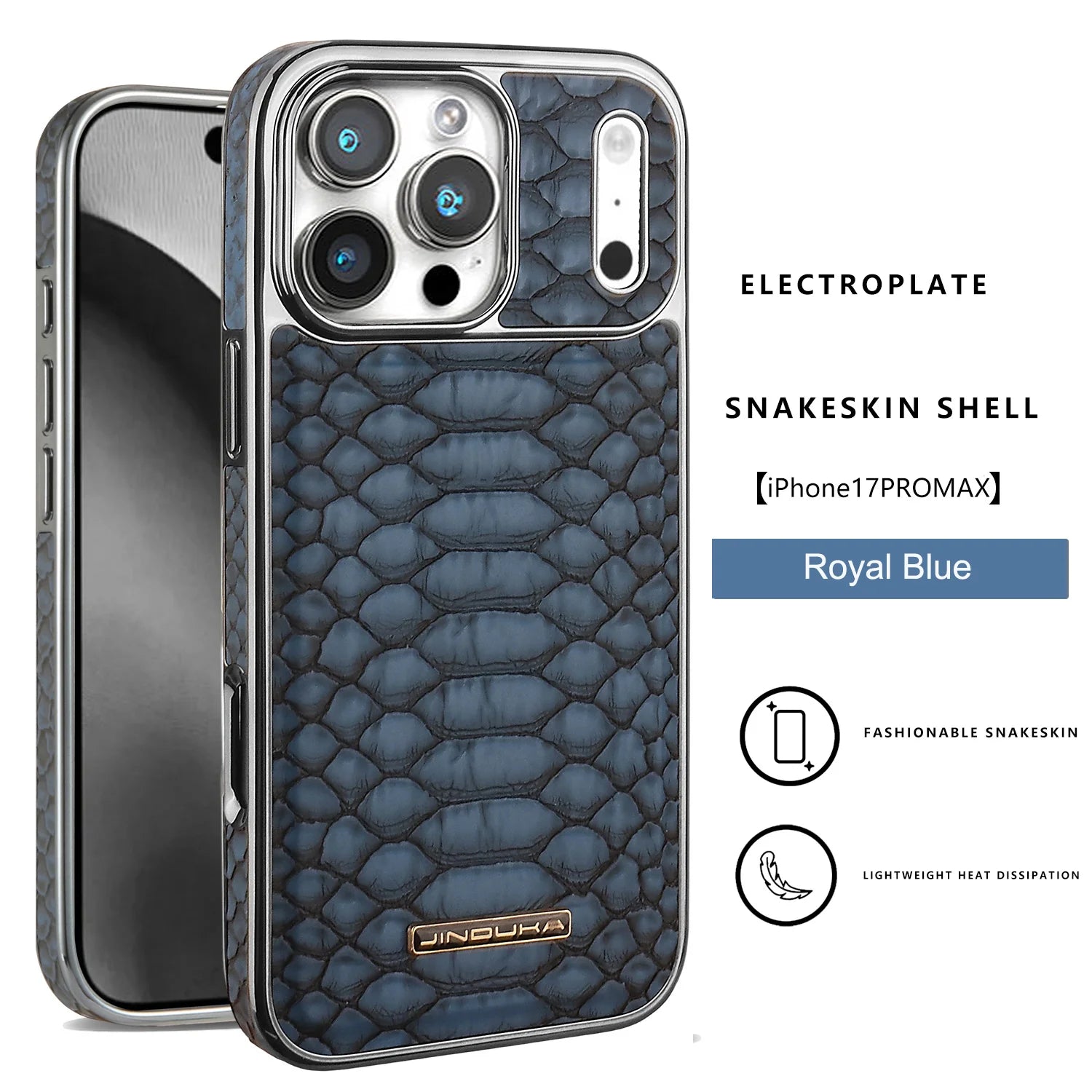 Luxury iPhone Case – Snake Leather Design - front view
