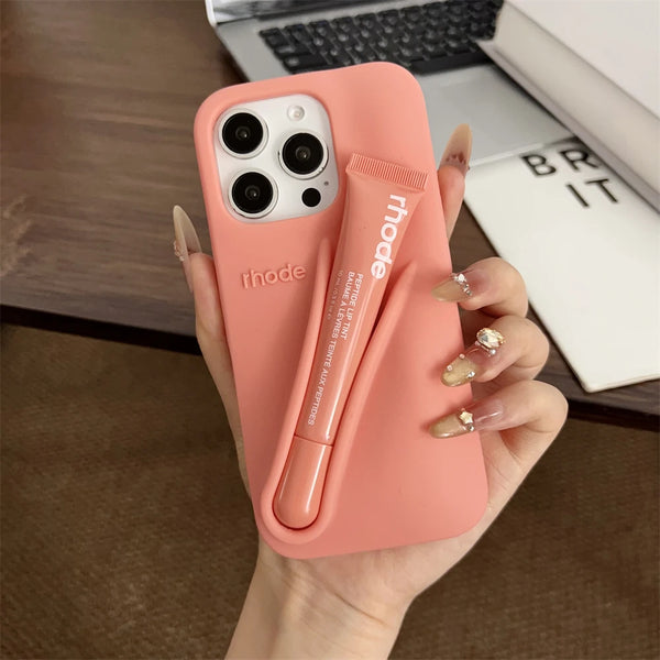 Rhode Portable Lip Gloss Holder Cover With Lipstick
