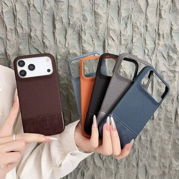 Leather Nylon iPhone Case – Shockproof & Matte - additional view