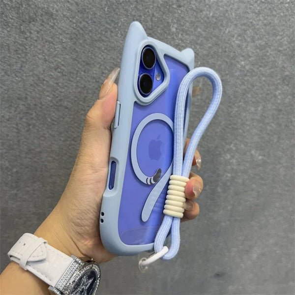 3D Cute Kitty Ear Phone Case – iPhone 16 | MagSafe Cover