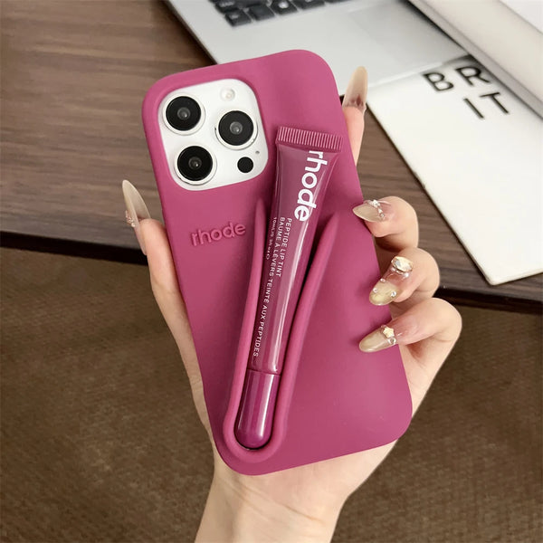 Rhode Portable Lip Gloss Holder Cover With Lipstick