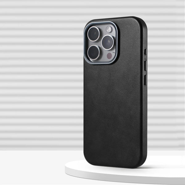 Classic Leather Magnetic Case – Premium Finish | iPhone 16 Pro Max