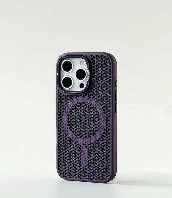 Honeycomb Grid Mesh Cooling Magsafe Phone Case Lens Bracket