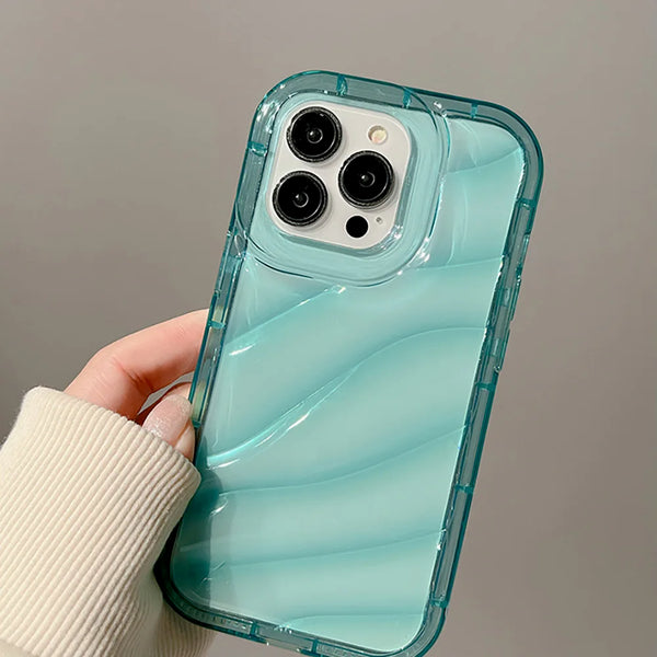Soft Candy Transparent Wavy Texture Case