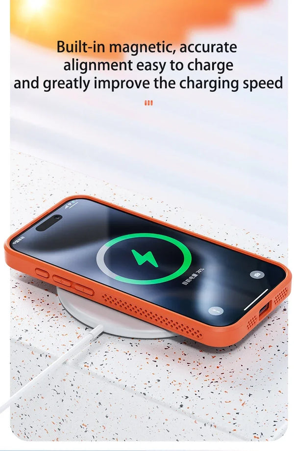 iPhone 17 Breathable Hard Back Magnetic Cover For Magsafe