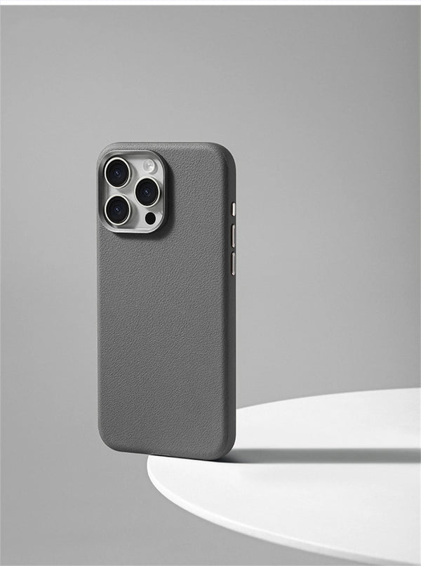 Luxury Business Leather Case for iPhone with Wireless Charging - additional view portrait