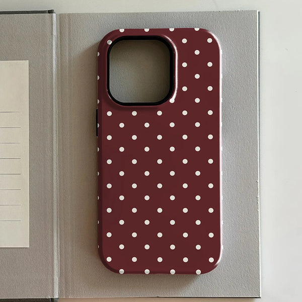 Brown Red Polka Dot Elegant Phone Case