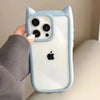 Light blue cat-ear iPhone case viewed from the back for daily style
