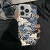 Japanese Waves Electroplate Silver Cover