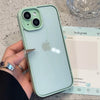 Mint pastel bumper case with transparent back and polished clear finish