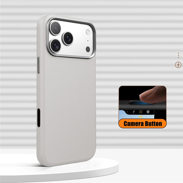 Luxury Business Leather Case for iPhone with Wireless Charging