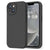 Black protective iPhone case highlighting the half-wrapped build and minimal profile.