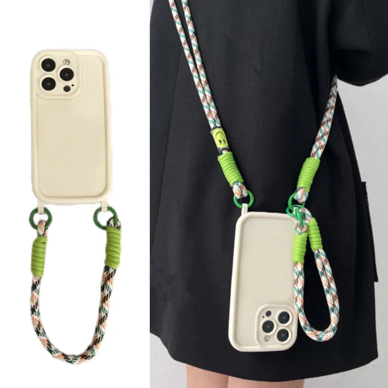 Crossbody Necklace Strap Lanyard Fall protection  Case For iPhone