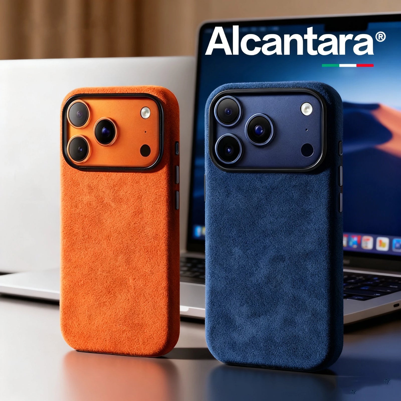 Real Alcantara Back Case With Premium Touch- iPhone 17 Pro Max