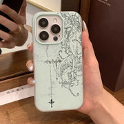 Gothic Style Angel Cross Line  Phone Case