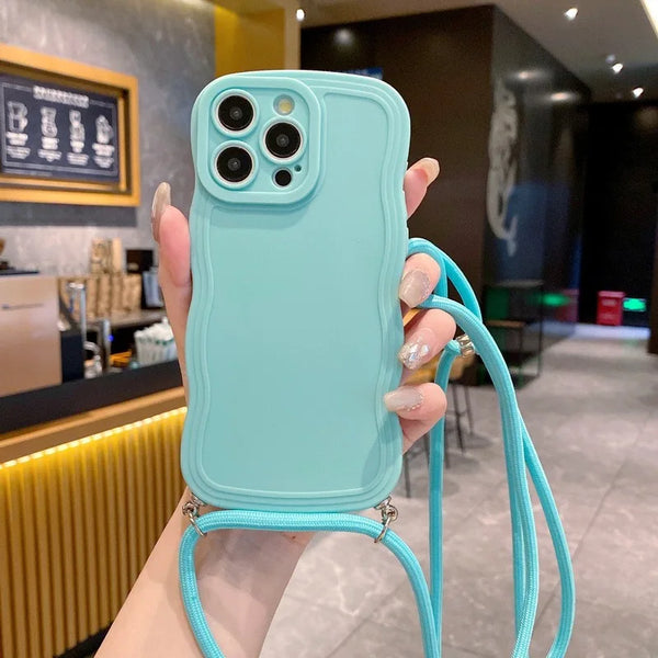 Wave Silicone Case with Crossbody Strap
