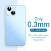 Light blue frosted matte iPhone case highlighting the clean anti-fingerprint finish