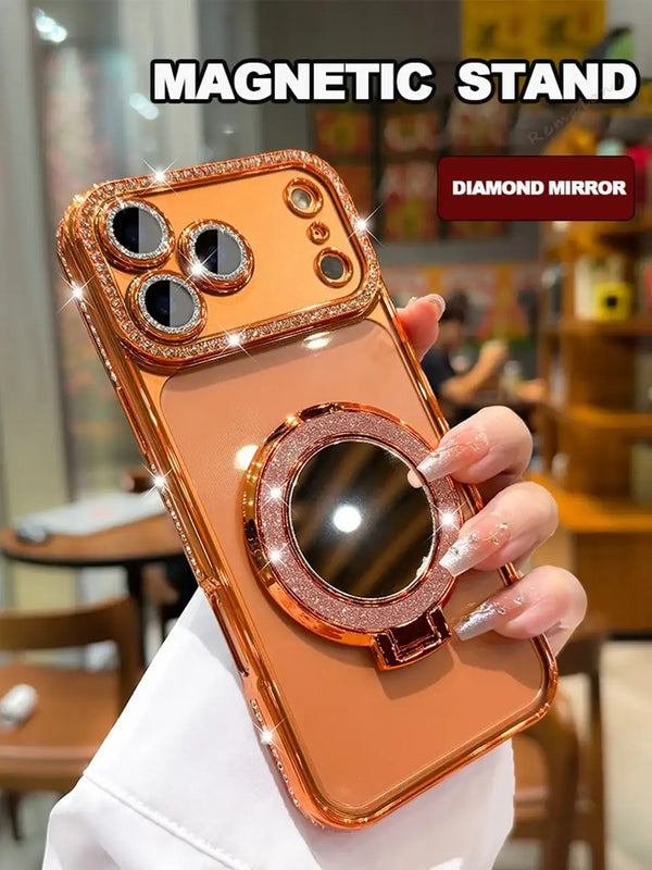 Diamond Mirror Magnetic Case For iPhone