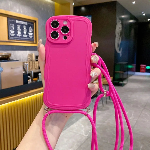 Wave Silicone Case with Crossbody Strap