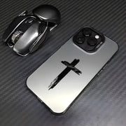 Black Cross Matte Phone Case