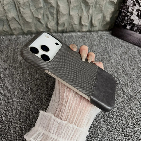 Leather Nylon iPhone Case – Shockproof & Matte