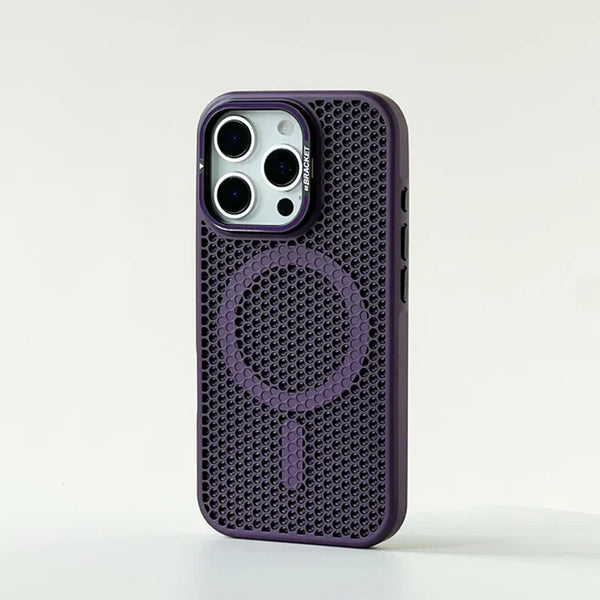 Honeycomb Grid Mesh Cooling Magsafe Phone Case Lens Bracket