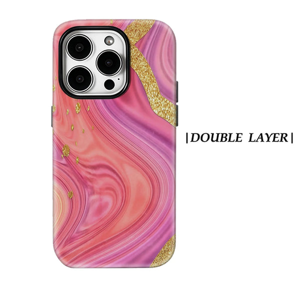 Pink Marble Magnetic Case For– Elegant Style