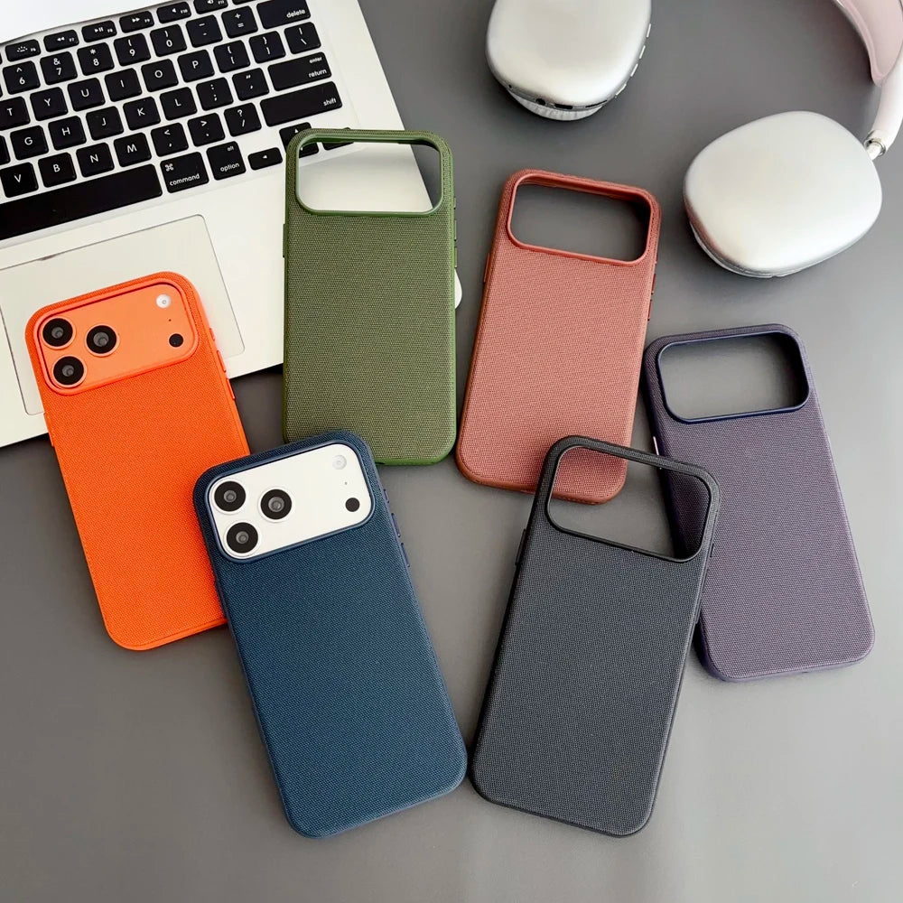 Green New Tech Woven iPhone Case by Trendora with camera guard detail