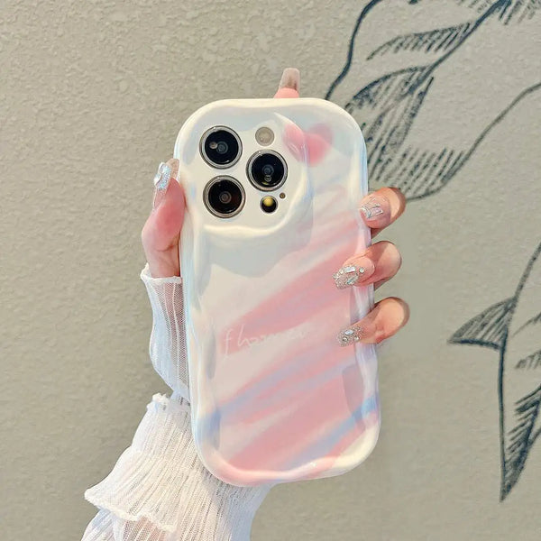 Gradient Love Heart Wavy Phone Case