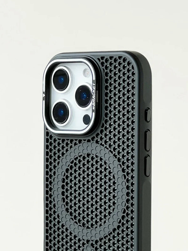 Honeycomb Grid Mesh Cooling Magsafe Phone Case Lens Bracket