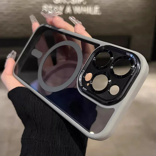 Luxury Magnetic Clear Bumper Case for iPhone 16 Pro