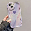 Gradient Love Heart Wavy Phone Case