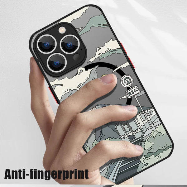 Anime Print Magnetic Phone Cover