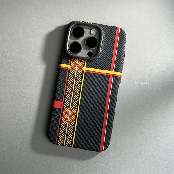 Carbon Fiber Geometric MagSafe Case