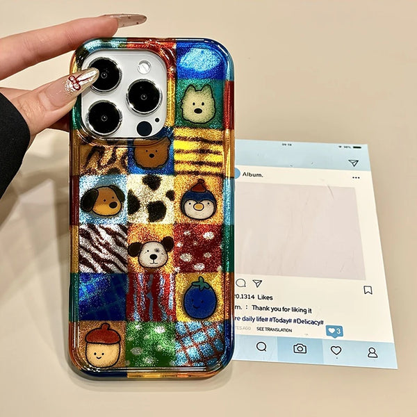 Adorable And Vibrant Plaid LeopardAnimal Phone Case