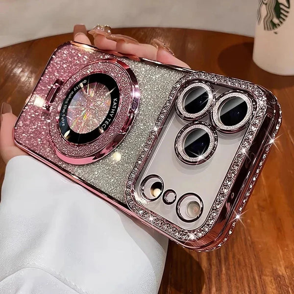 Transparent Diamond Glitter MagSafe Case for iPhone