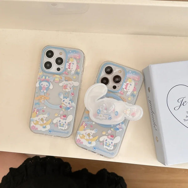 With Holder Cinnamoroll MagSafe Grip Case protective iPhone case for For iPhone 16ProMax to For iPhone 17